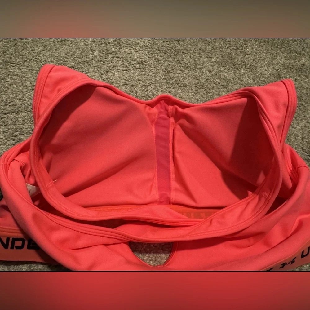 NWT Under Armour Womens Mid Crossback Sports Bra Medium Support Hot Pink Size 3X